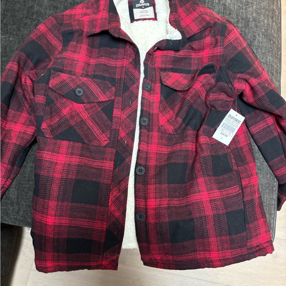 Red Plaid Shirt Jacket